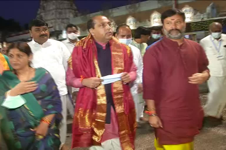 HP CM Visits Tirumala