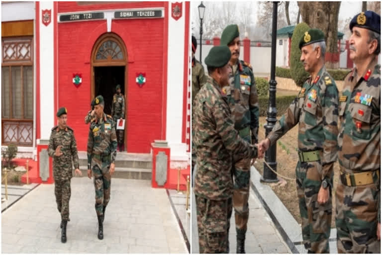 Northern Army Commander Lt Gen Dwivedi on maiden visit to JK, reviews security scenario