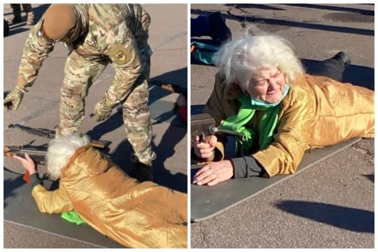 Great-Grandmother From Ukraine Is Training With An AK-47