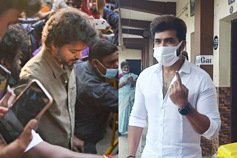 வாக்களித்த திரைப்பிரபலங்கள் க்ளிக்ஸ்!