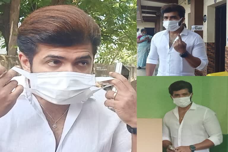 ஈக்காட்டுதாங்கலில் வாக்களித்தார் நடிகர் அருண் விஜய்!