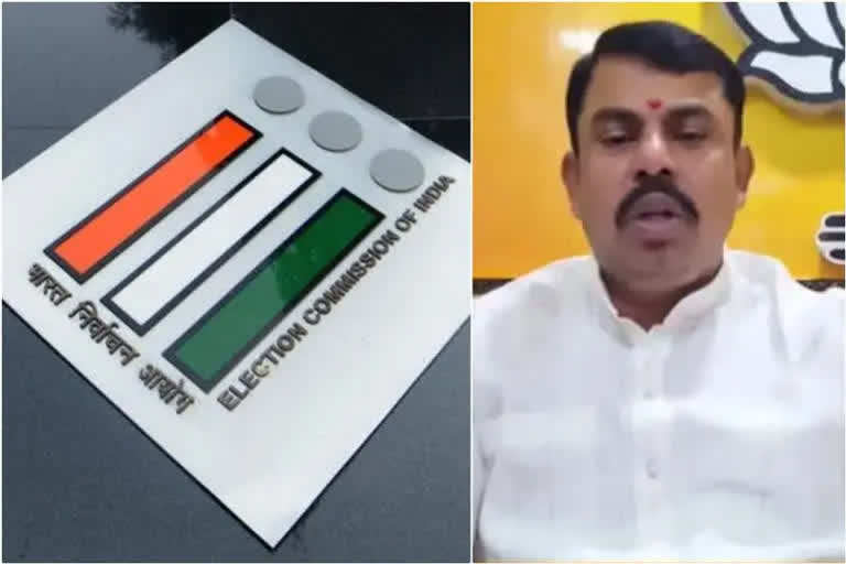 The Election Commission on Saturday censured BJP leader and Telangana MLA T Raja Singh for threatening people to vote for his party in Uttar Pradesh and barred him from campaigning for 72 hours.