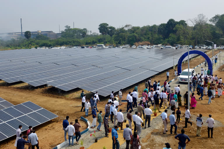 KSEB solar power project Palakkad  പാലക്കാട് സൗരോർജ പദ്ധതി ഉദ്ഘാടനം  കേരളത്തിലെ വലിയ സൗരോര്‍ജ പ്ലാന്‍റ്