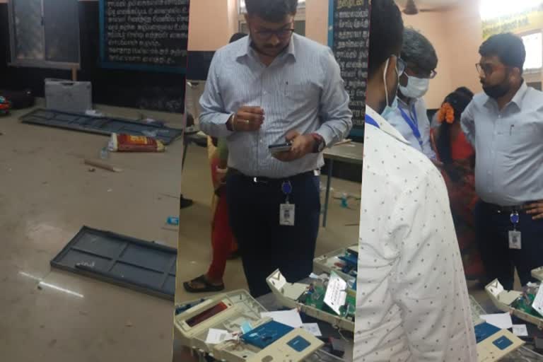 வாக்குப்பதிவு இயந்திரத்தை உடைத்த இருவர் கைது!