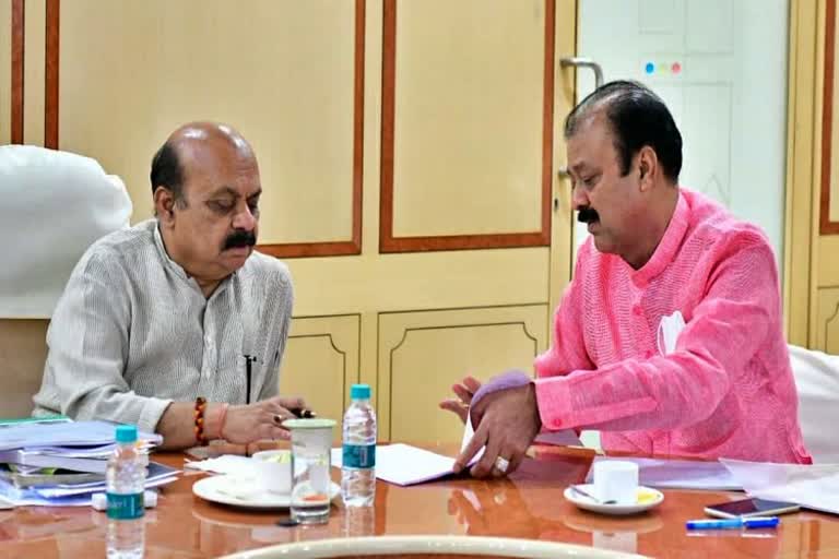 Minister Narayana Gowda met CM Bommai