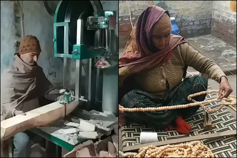 making garlands of beads Hisar