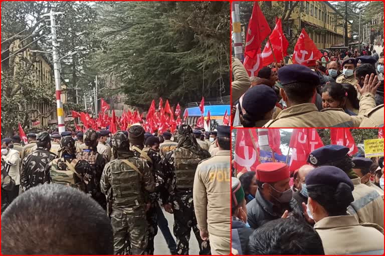 Anganwadi workers demonstration in shimla