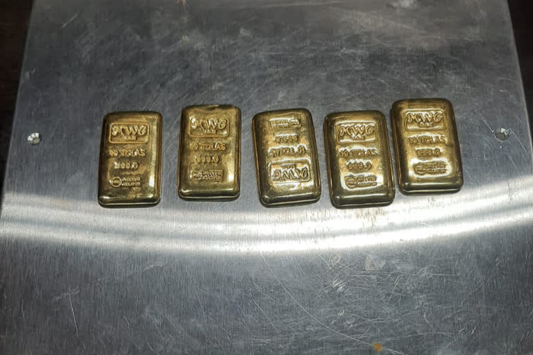 Custom seized gold biscuits at Jaipur Airport