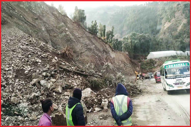 Landslide in Mansar of Solan