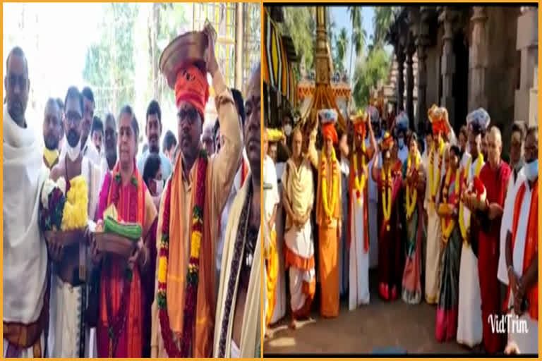 Sivarathri in Srisailam: శ్రీశైల మల్లన్నకు పట్టు వస్త్రాలు.. సమర్పించిన దేవస్థానాలు..