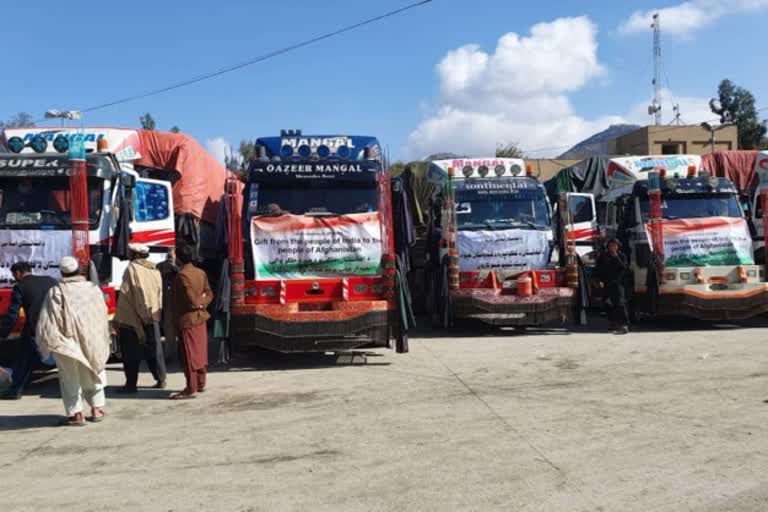 The first consignment of 2500 metric tons of wheat reached Jalalabad