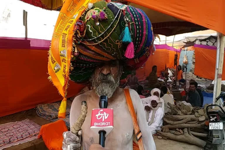 Naga Sadhus' unique turban becomes centre of attraction at Bhavnath fair