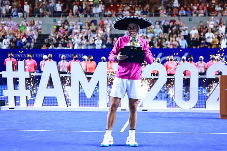 mexican open 2022  Rafeal Nadal Cameron Norrie  മെക്‌സിക്കൻ ഓപ്പണിൽ കിരീടം ചൂടി നദാൽ  കാമറൂൺ നോരിയെ മറികടന്നു  4th trophy in mexican open  91st ATP trophy in career  2022 ൽ തുടർച്ചയായ മൂന്നാം കിരീടം  third title in 2022