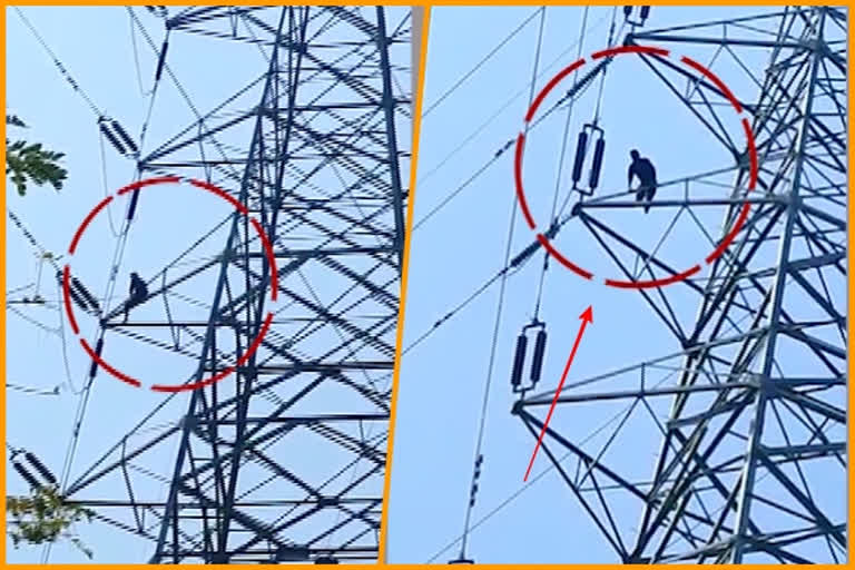 Man climbs High-tension Tower, viral video