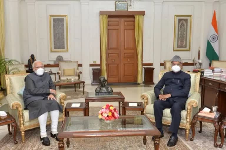 प्रधानमंत्री ने की राष्ट्रपति कोविंद से मुलाकात