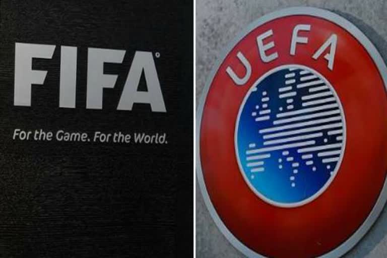 Russia suspended from international soccer  Russia suspension from football  FIFA bans Russia  World Football news  റഷ്യക്ക് സമ്പൂർണ വിലക്കുമായി ഫിഫയും യുവേഫയും  യുക്രൈൻ ജനതയ്‌ക്ക് കായികലോകത്തിന്‍റെ ഐക്യദാർഢ്യം  റഷ്യൻ ദേശീയ ടീമിനെ വിലക്കി ഫിഫ  Russia suspended from international soccer over Ukraine war  FIFA banned Russia  യുക്രൈൻ റഷ്യ യുദ്ധം  റഷ്യക്ക് കൂടുതൽ വിലക്ക്  റഷ്യക്ക് തിരിച്ചടി  റഷ്യയുടെ യുക്രൈൻ അധിനിവേശം  Russia attack Ukraine  Russia Ukraine War  Russia Ukraine News  Russia Ukraine Crisis News  Russia-ukraine conflict  vladimir putin  Russia-Ukraine War Crisis  russia declares war on ukraine  Russia-Ukraine live news