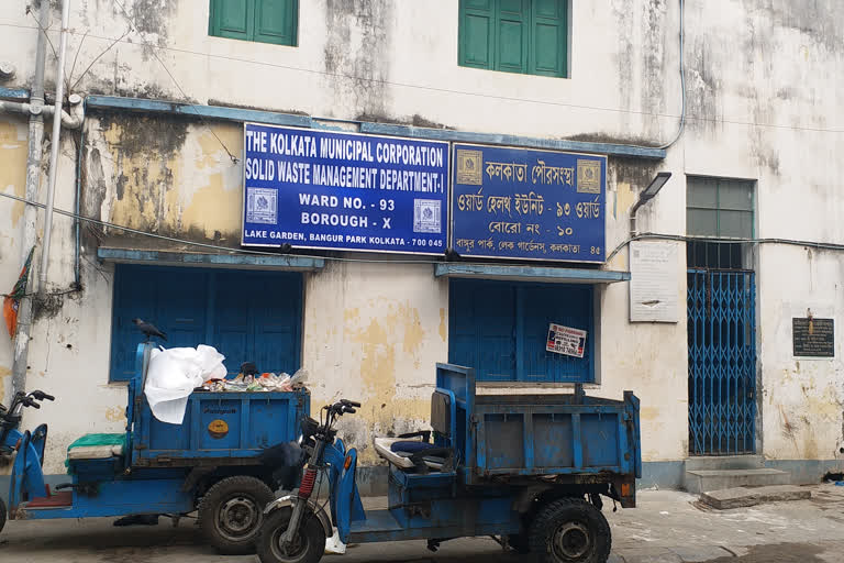 Garbage Car Outside Health Center in Ward No 93 KMC