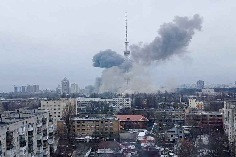 Russia Attacks TV Tower In Kyiv
