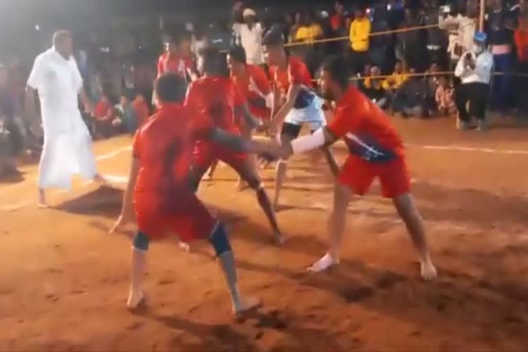 MLA Shivalingegowda played kabaddi with athletes