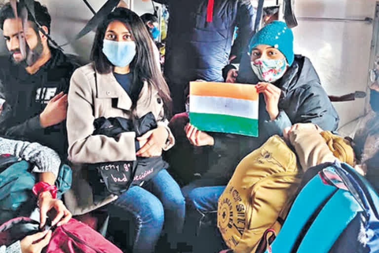 Telugu students started From Ukraine in train