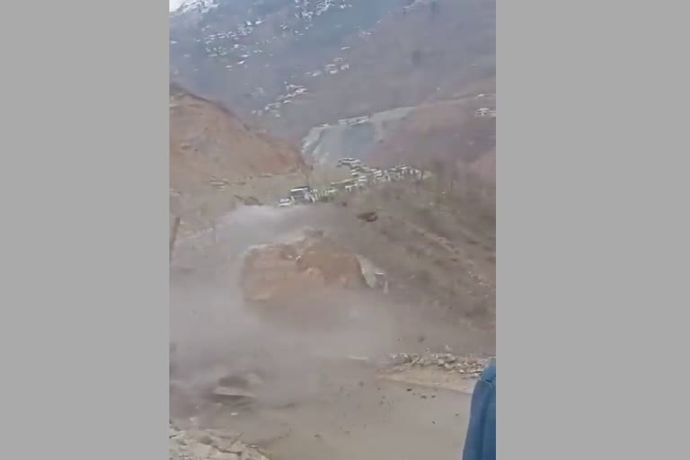 jammu kashmir national highway blocked due to landslide at banihal