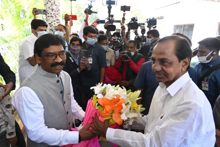 KCR jharkhand Tour, kcr hemant soren