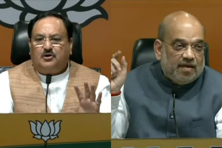 BJP National President JP Nadda and Home Minister Amit Shah addressed a joint press conference at the party headquarters in New Delhi on Saturday.