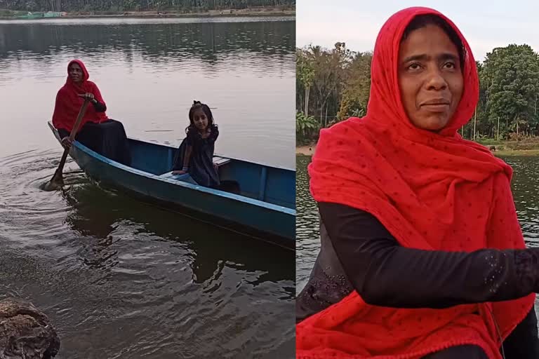 chaliyar suhrabi  Suhrabi rowing boat in Chaliyar  international womens day 2022  ചാലിയാർ സുഹ്റാബി  സുഹ്‌റാബി ചാലിയാറിൽ തോണി തുഴയുന്നു  അന്താരാഷ്‌ട്ര വനിത ദിനം