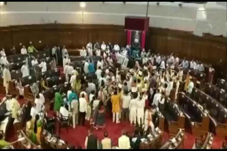 ruckus erupted inside West Bengal Legislative Assembly as opposition protested