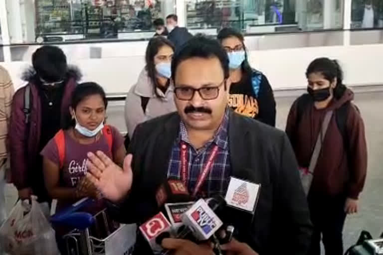 65 students arrive in Bangalore airport