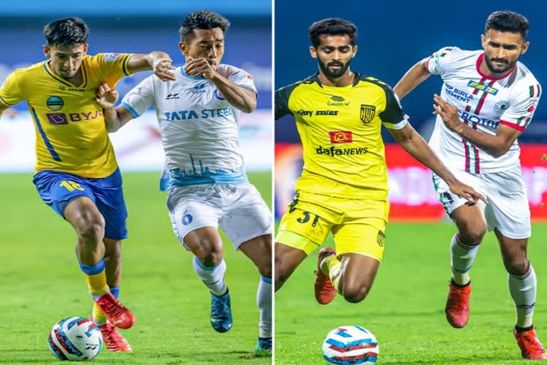 ISL 2021-22 semi-final line-up  kerala blasters  jamshedpur fc  ATK Mohun Bagan FC  hyderabad fc  ഐഎസ്എല്‍ സെമി ഫൈനല്‍ ലൈനപ്പ്  ജംഷഡ്‌പൂര്‍ എഫ്‌സി  ഹൈദാബാദ് എഫ്‌സി  എടികെ മോഹന്‍ ബഗാന്‍  കേരള ബ്ലാസ്‌റ്റേഴ്‌സ്