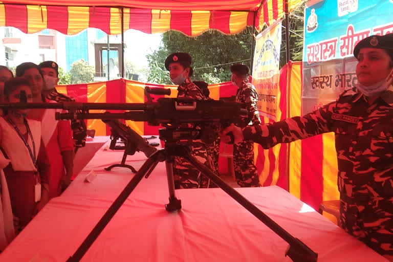 Weapons exhibition at JD Womens College Patna on Womens Day