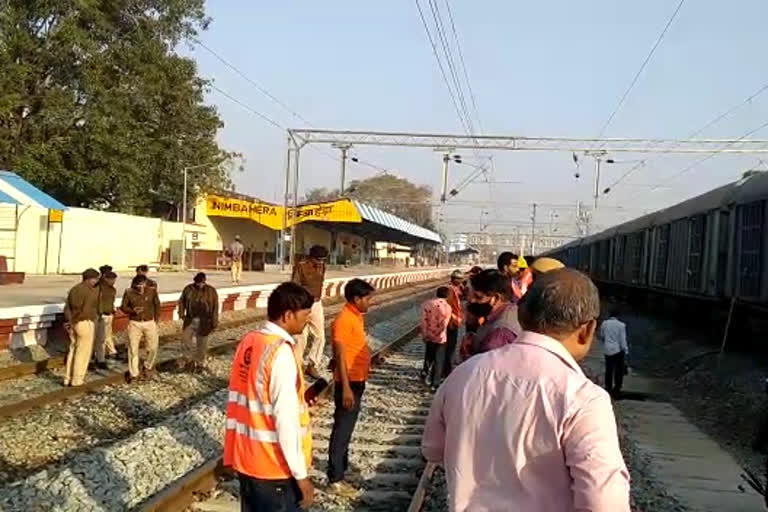 goods train derailed near Nimbahera station