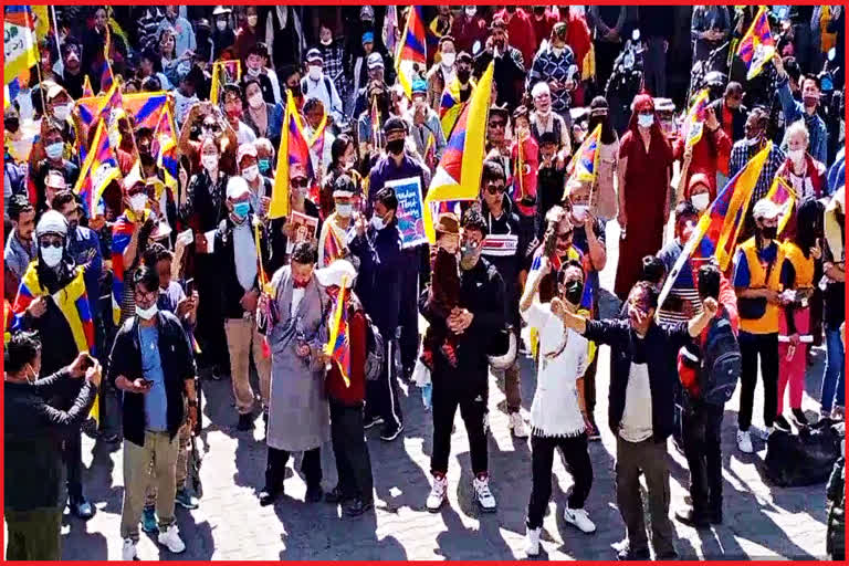 Tibetans protest in Dharamshala