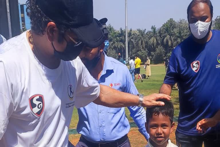 The kid who created a sensation on social media with his batting practiced with Sachin Tendulkar