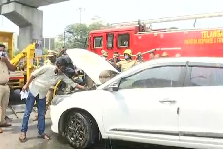 car fire at assembly