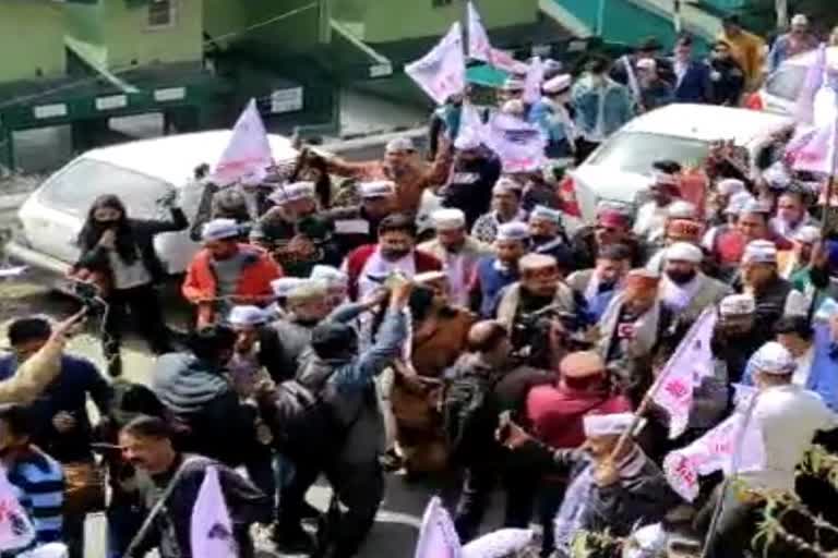 Aam Aadmi Party road show in Shimla