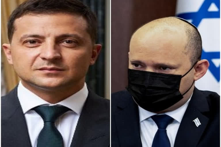 Zelenskyy sought help from israel  Melitopol mayor  Zelenskyy discussed the war situation with Israel Prime Minister  Ukraine seeks Israels help in russian invasion  Zelenskyy seeks Israels help for release of Melitopol mayor  Ukrainian President Volodymyr Zelenskyy  Melitopol mayor Ivan Fedorov  റഷ്യ ബന്ദിയാക്കിയ മെലിറ്റോപോൾ മേയറുടെ മോചനം  ഇസ്രായേൽ മധ്യസ്ഥത തേടി യുക്രൈൻ  റഷ്യയ്ക്കെതിരെ ഇസ്രായേൽ സഹായം തേടി യുക്രൈൻ  മെലിറ്റോപോൾ മേയൽ ഇവാൻ ഫെഡോറോവ്  ഇസ്രായേൽ പ്രധാനമന്ത്രി നഫ്‌താലി ബെന്നറ്റ്  ഇസ്രായേൽ പ്രധാനമന്ത്രിയുമായി ചർച്ച നടത്തി സെലൻസ്കി  യുക്രൈൻ പ്രസിഡന്‍റ് വ്ലോഡിമിർ സെെലൻസ്‌കി  റഷ്യ യുക്രൈൻ യുദ്ധം  റഷ്യ യുക്രൈൻ ആക്രമണം  Ukraine russia invasion  Ukraine russia attack  ഇസ്രായേൽ പ്രധാനമന്ത്രിയുമായി യുക്രൈൻ പ്രസിഡന്‍റ് ചർച്ച