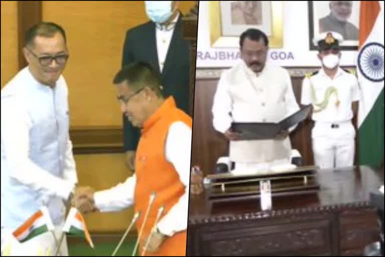 oath function in goa and Manipur, Goa pro tem speaker Ganesh Gaonkar, Manipur Newly elected MLAs swearing, Five state election 2022, ಗೋವಾ ಮತ್ತು ಮಣಿಪುರದಲ್ಲಿ ಪ್ರಮಾಣ ವಚನ ಕಾರ್ಯಕ್ರಮ, ಗೋವಾ ಹಂಗಾಮಿ ಸ್ಪೀಕರ್​ ಆಗಿ ಗಣೇಶ್​ ಗಾಂವ್ಕರ್​ ಪ್ರಮಾಣ, ಪ್ರಮಾಣ ವಚನ ಸ್ವೀಕರಿಸಿದ ಮಣಿಪುರ ನೂತನ ಶಾಸಕರು, ಪಂಚ ರಾಜ್ಯ ಚುನಾವಣೆ 2022,