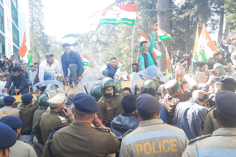 Youth Congress protest in Shimla