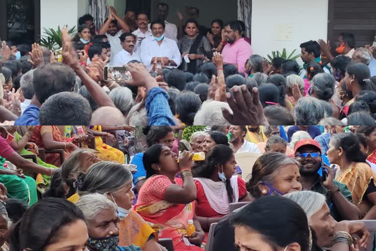 ஆதரவாளர்களுக்கு உணவு, ஜூஸ் வழங்கல்