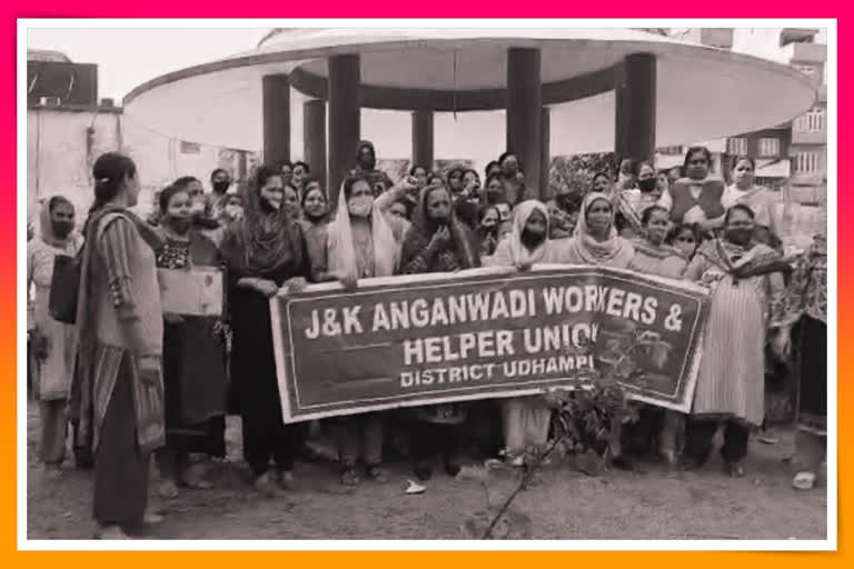 Anganwadi workers Protest