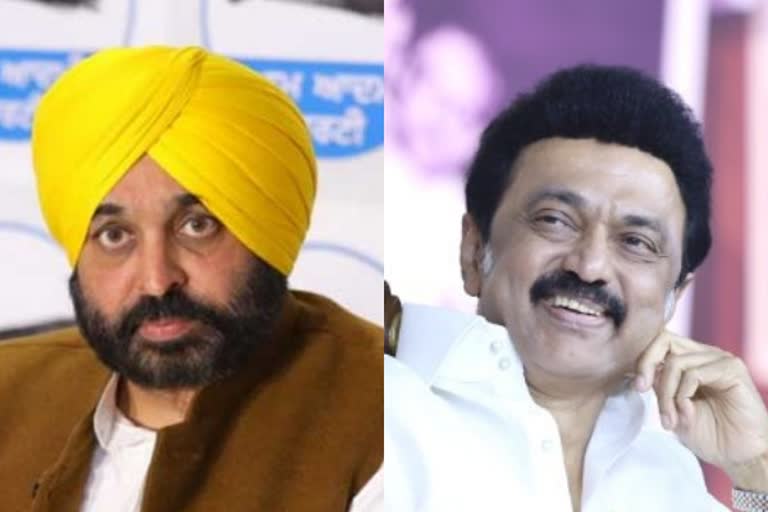 cm M K Stalin wishes to Bhagwant Mann who is swearing in as Chief Minister of Punjab today