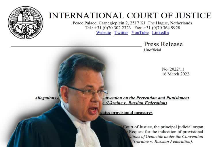 ICJ orders Russia to suspend invasion of Ukraine, indian judge dalveer bhandari votes against Moscow