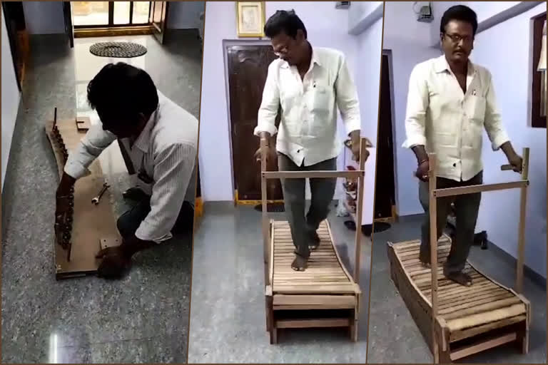 minister ktr praised carpenter for making wooden treadmill with out power