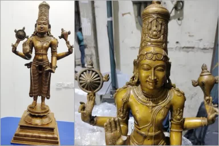 Tamil Nadu based exporter arrested for attempting to export antique bronze idol of lord Vishnu