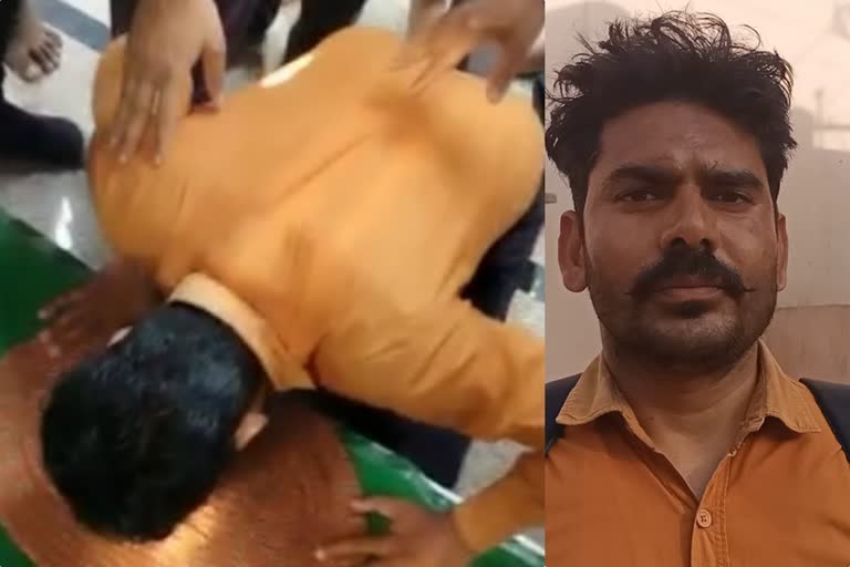 Rajasthan Dalit man humiliated after discussing The Kashmir Files  Dalit man made to rub nose on temple after objectionable remark on social media  Rajasthan Behror man humiliated FIR registered after The Kashmir Files chaos  Mob abuse against Dalit youth or criticizing The Kashmir Files  Dalit youth faced humiliation from crowd for criticizing The Kashmir Files  Dalit youth forced to rub nose on temple floor for criticizing The Kashmir Files  ദി കശ്‌മീർ ഫയൽസ് വിമർശിച്ചതിന് ആൾകൂട്ട അതിക്രമം  ദളിത് യുവാവിനെക്കൊണ്ട് ക്ഷേത്രമുറ്റത്ത് മൂക്കുരപ്പിച്ചു  രാജസ്ഥാൻ അൽവാർ ഗോകുൽപൂർ ജാതീയ അധിക്ഷേപം  രാജേഷ് മേഘ്‌വാൾ ജാതീയ അധിക്ഷേപം  രാജേഷ് മേഘ്‌വാൾ ക്ഷേത്ര തറയിൽ മൂക്കുരപ്പിച്ചു  ദി കശ്‌മീർ ഫയൽസിനെതിരെ കമന്‍റിട്ട യുവാവിന് ആൾകൂട്ട അതിക്രമം  ആൾകൂട്ട വിചാരണ നേരിട്ട രാജേഷ് മേഘ്‌വാൾ