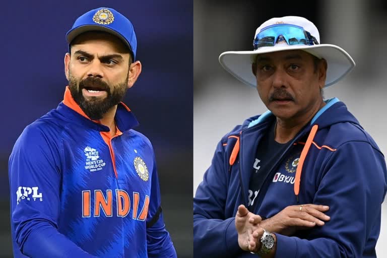 Virat took a smart decision to relinquish captaincy: Shastri  നായകസ്ഥാനം ഉപേക്ഷിക്കാനെടുത്ത തീരുമാനം കോലിക്ക് ഗുണം ചെയ്യും; രവി ശാസ്‌ത്രി  കോലിയുടെ നായകസ്ഥാനത്തെ കുറിച്ച് രവി ശാസ്‌ത്രി  ravi shastri on virat kohli  Virat Kohli has taken a "smart decision  ഐപിഎല്ലിൽ കോലിക്ക് മികച്ച പ്രകടനം പുറത്തെടുക്കാൻ വഴിയൊരുക്കും  paving the way to express himself better in upcoming IPL  Becoming the captain of a team in all three formats is not an easy task  kohli and ravi shastri