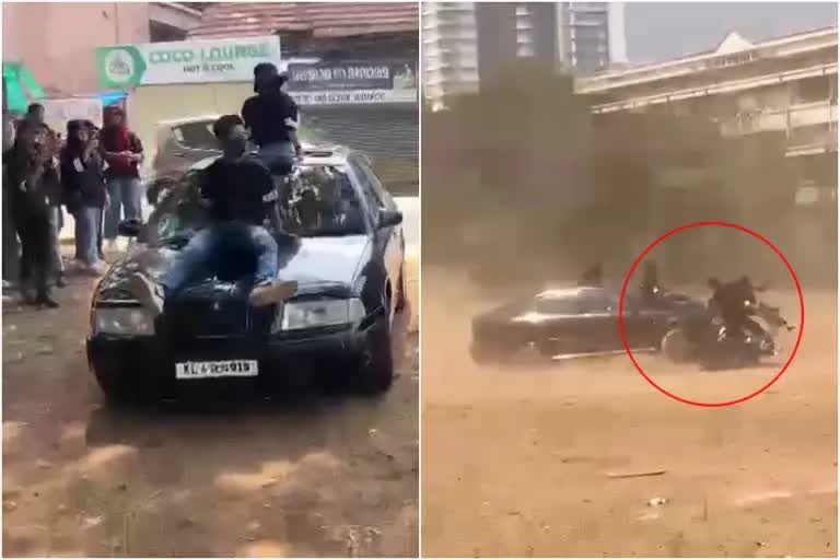 incident where students drove dangerously inside Malabar Christian College campus  case against Higher Secondary Students of Malabar Christian College  Kozhikode plus two student dangerous vehicle stunt  കോഴിക്കോട് ഹയർ സെക്കണ്ടറി വിദ്യാർഥികളുടെ അഭ്യാസപ്രകടനം  മലബാര്‍ ക്രിസ്‌ത്യന്‍ കോളജ് അപകടം  മലബാര്‍ ക്രിസ്‌ത്യന്‍ കോളജ് അഭ്യാസപ്രകടനം  മലബാര്‍ ക്രിസ്‌ത്യന്‍ കോളജ് പ്ലസ് ടു വിദ്യാർഥികൾക്കെതിരെ കേസ്