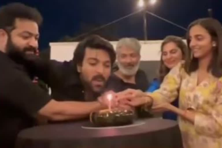 jr ntr video from ram charan birthday party